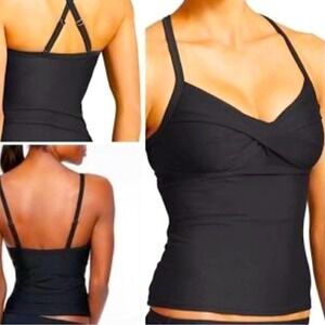 ATHLETA Black Twister Tankini Swim Top